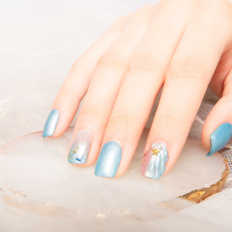 甲油胶美甲指甲2018亮新色油甲持久人鱼贝壳姬珠光炫彩美人鱼网红