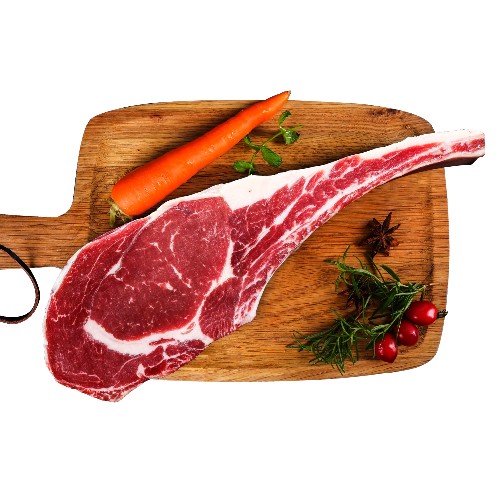 西捷进口原切谷饲带骨眼战斧牛排厚切肉眼900g牛排