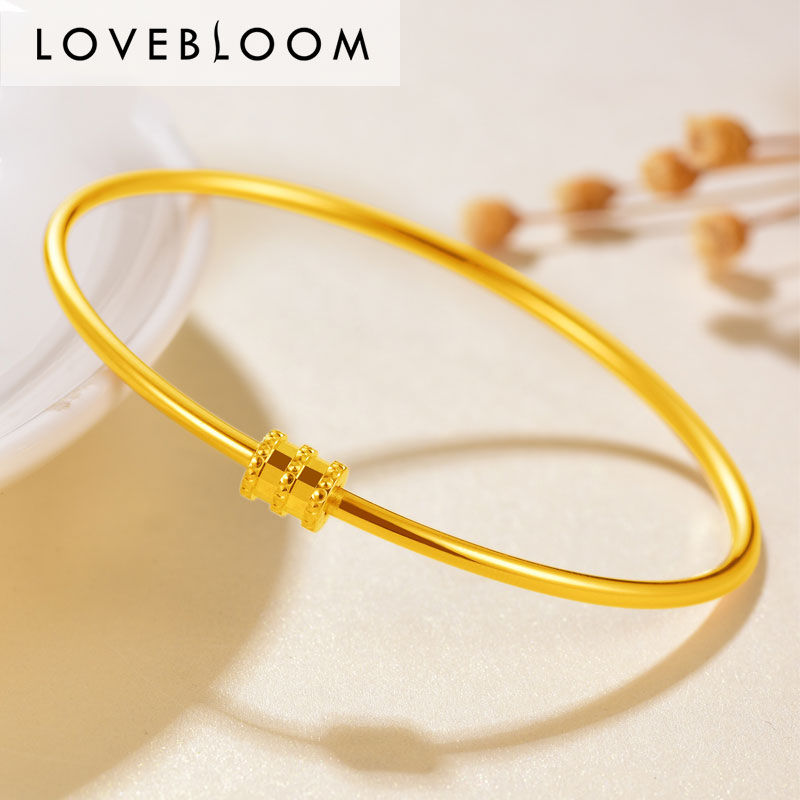 手镯黄金硬金金镯子贵妃活口素圈纯金3d足金手饰