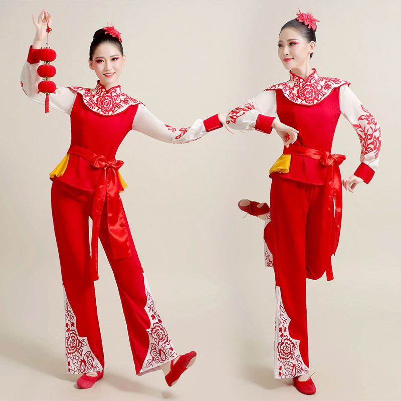 传统安塞腰鼓服装陕北民族风陕西男女成人秧歌民族服装