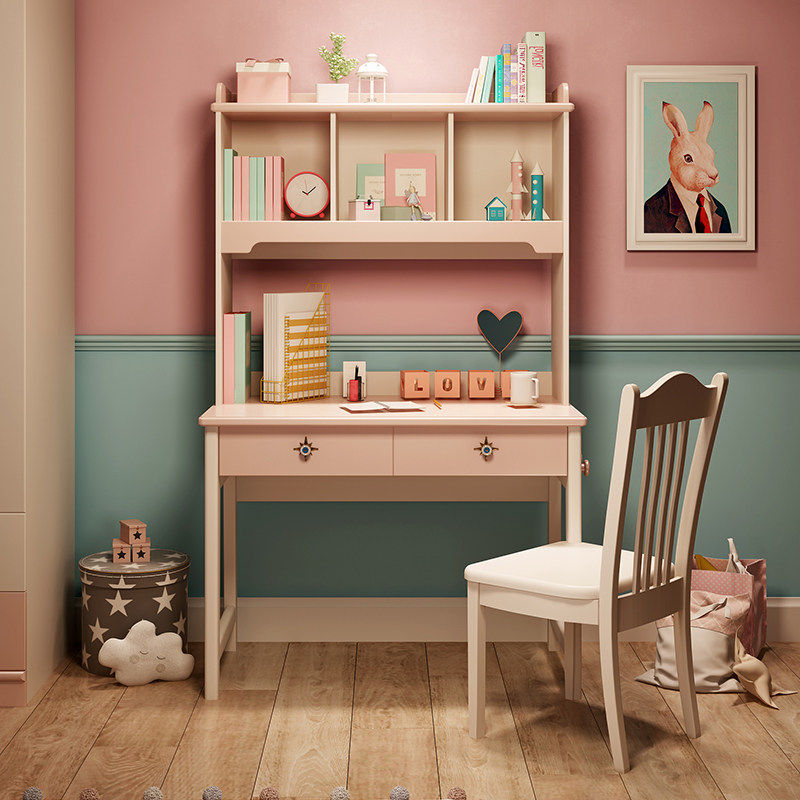 书桌小猫儿童儿童书书柜直角女孩卧室组合现代书桌