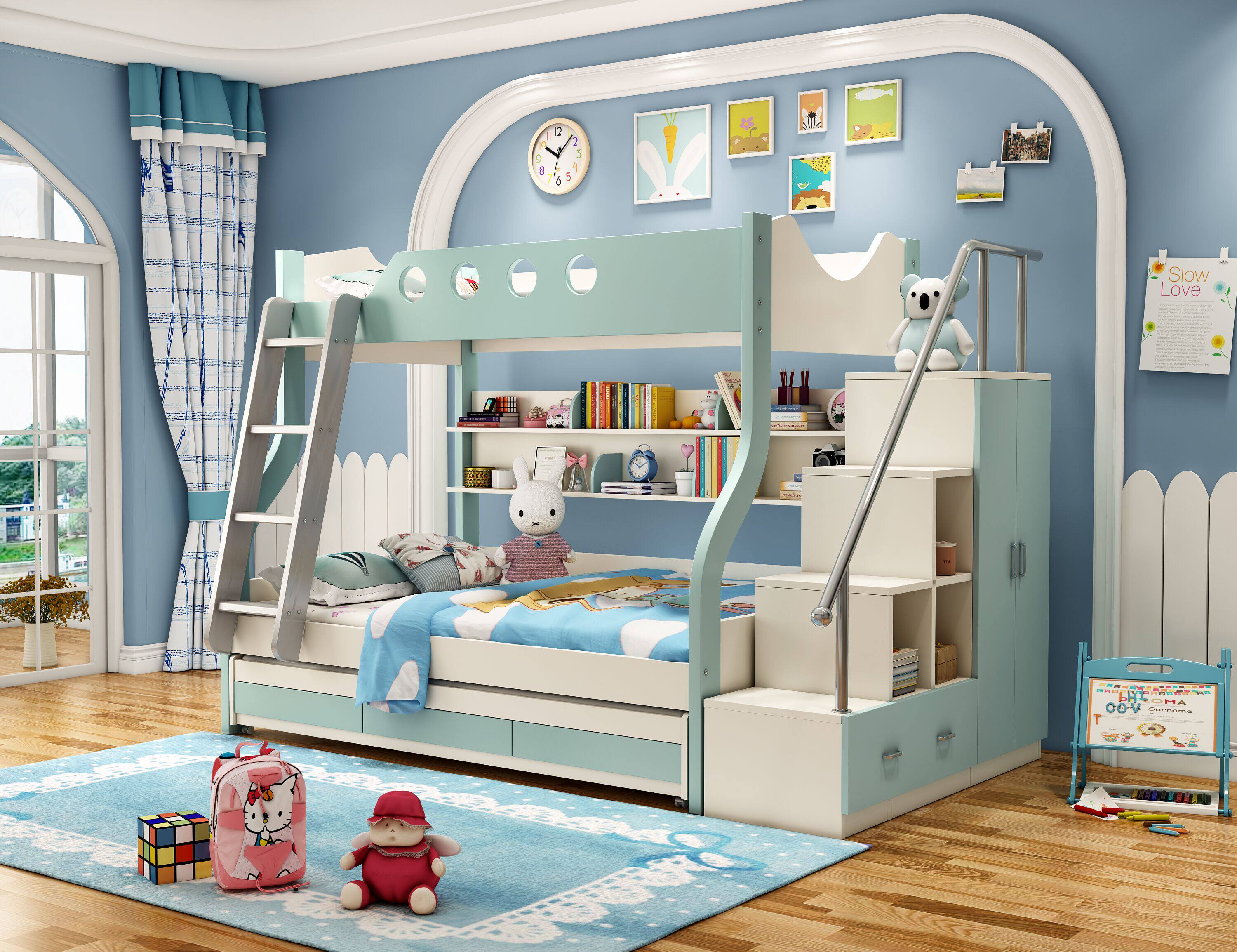 双人床上下铺高低床双层床子母床儿童床上下床多功能男孩女孩成人