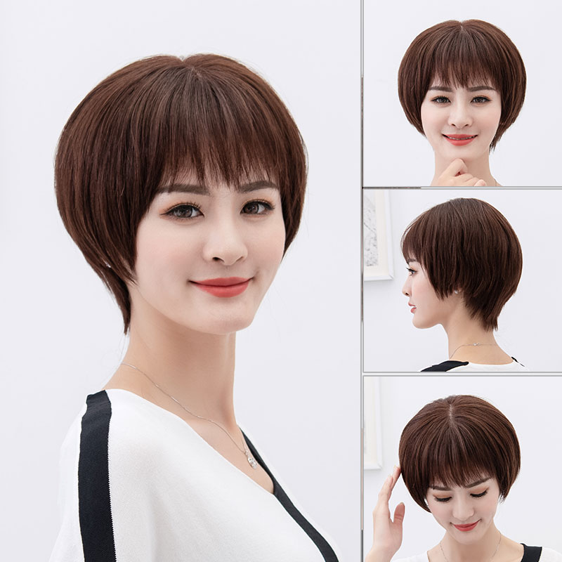 黛美丝中老年妈妈假发女短发波波头假发套时尚自然bobo头整顶假发
