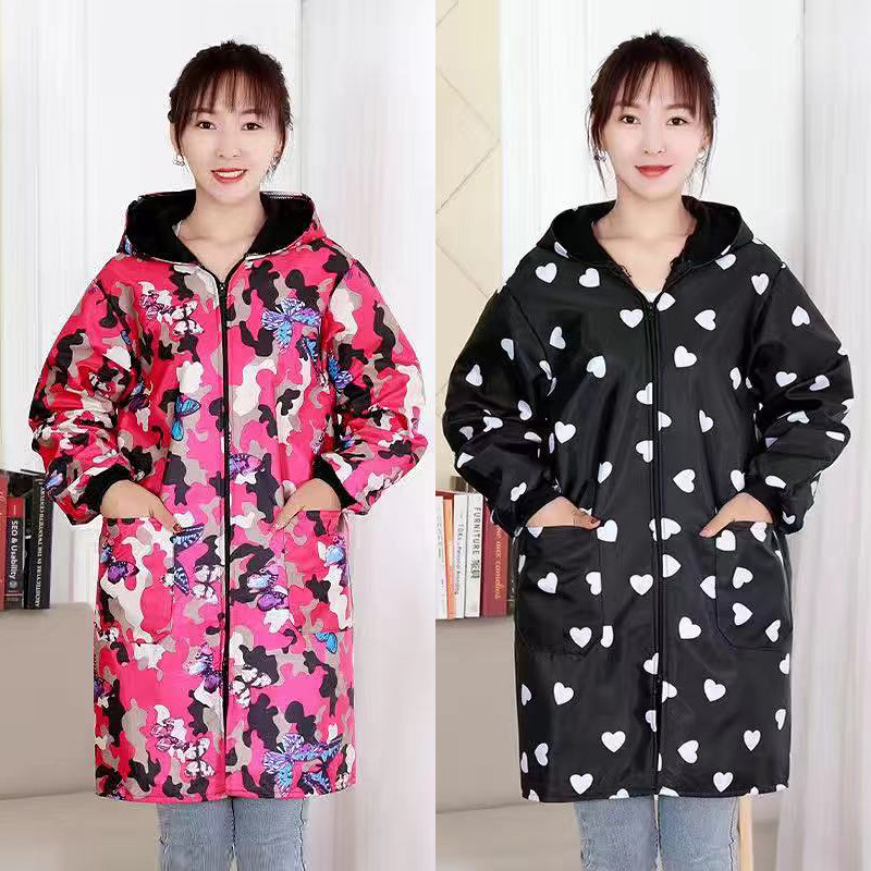 秋冬长袖罩衣大人外穿围裙家用厨房加绒加厚围裙