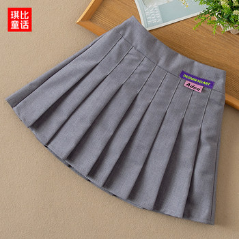 Girls Pleated Skirt 2024 Spring and Autumn New Children's College Style Skirt ແບບຕາເວັນຕົກ ເດັກຍິງອະເນກປະສົງ ສິ້ນສັ້ນ Summer