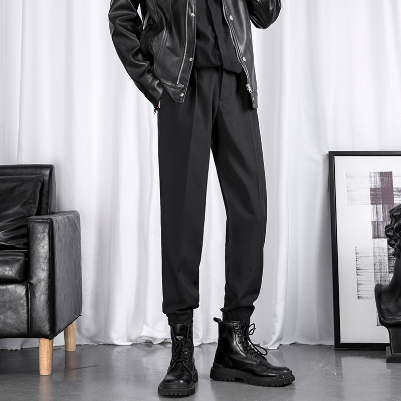 男士束脚西裤2022年新款薄款九分哈伦裤子宽松直筒夏季工装休闲裤