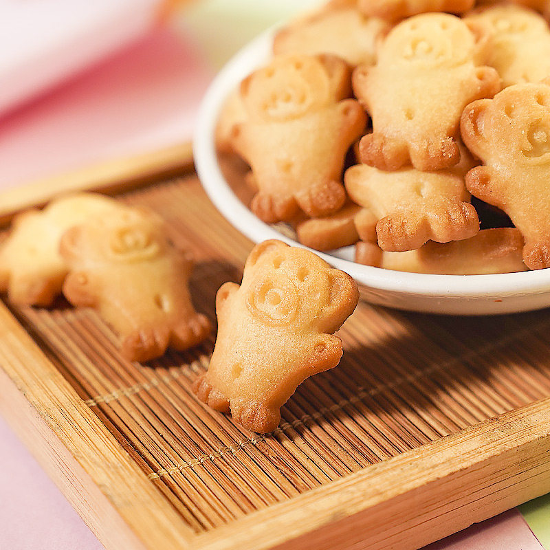 豫吉小熊饼干早餐熊仔动物饼代餐整箱奶香充饥酥性饼干