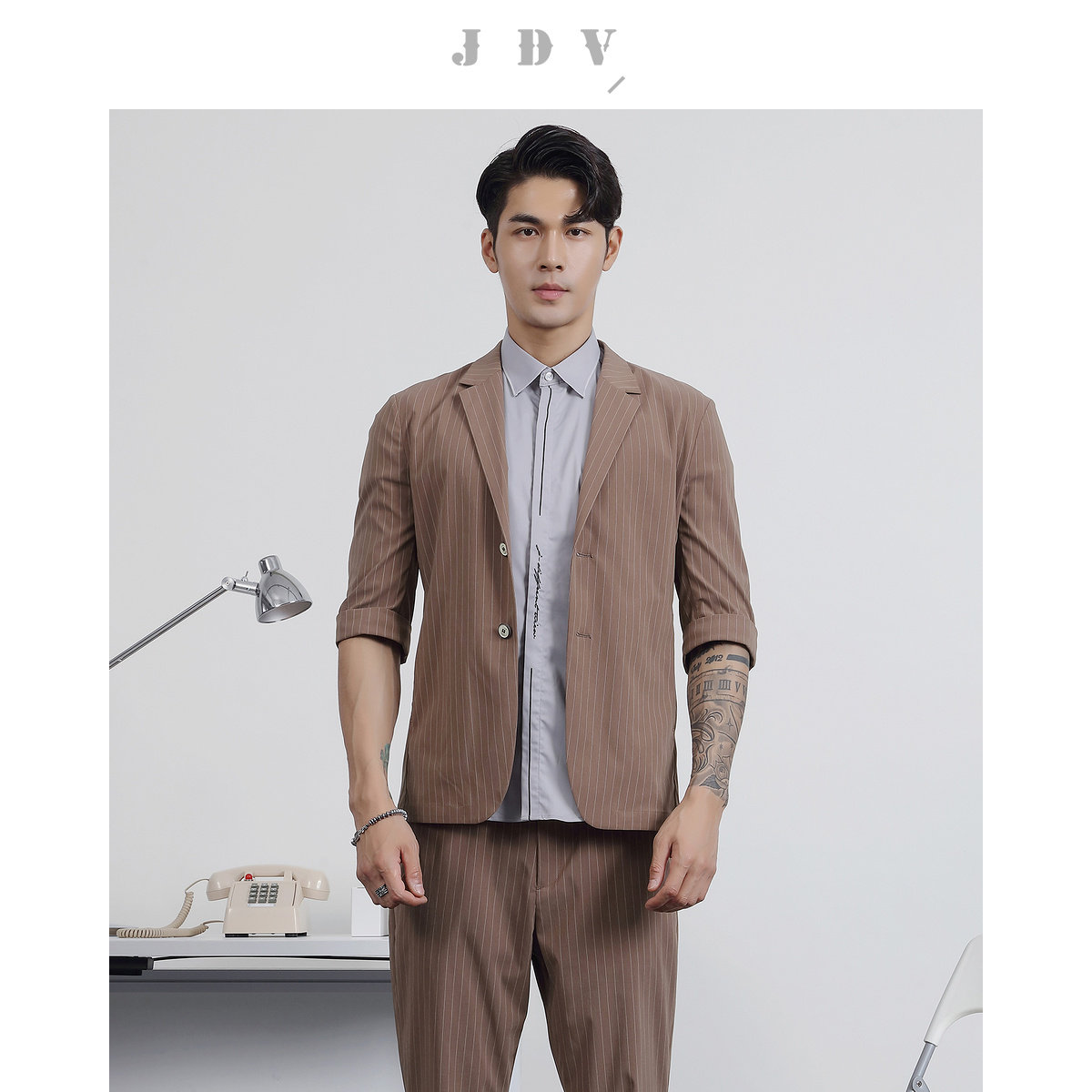 jdv男装商场同款夏季新品职场通勤简约单排休闲西服