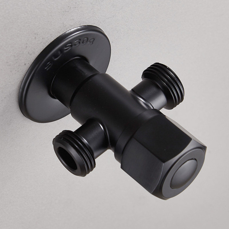 黑色开关水阀通分三头家用一分三通一进角阀角阀