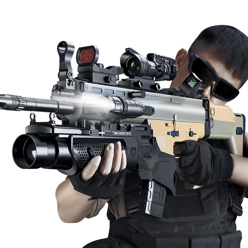 scar水晶男孩cs真人吃鸡玩具水弹手自突击电动玩具枪