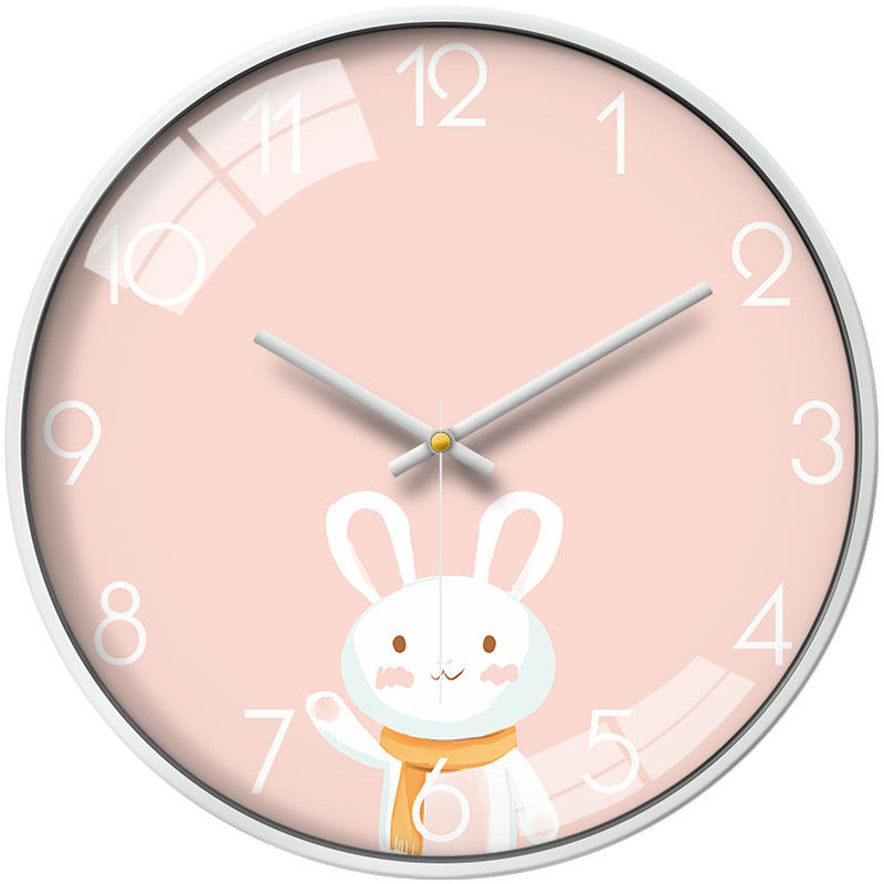 卡通可爱儿童挂钟客厅卧室静音钟表家用时钟挂钟