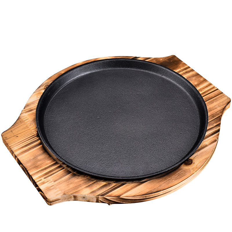 牛排圆形铁板烧家用西餐烧烤铁盘煎锅煎肉盘子烧烤盘