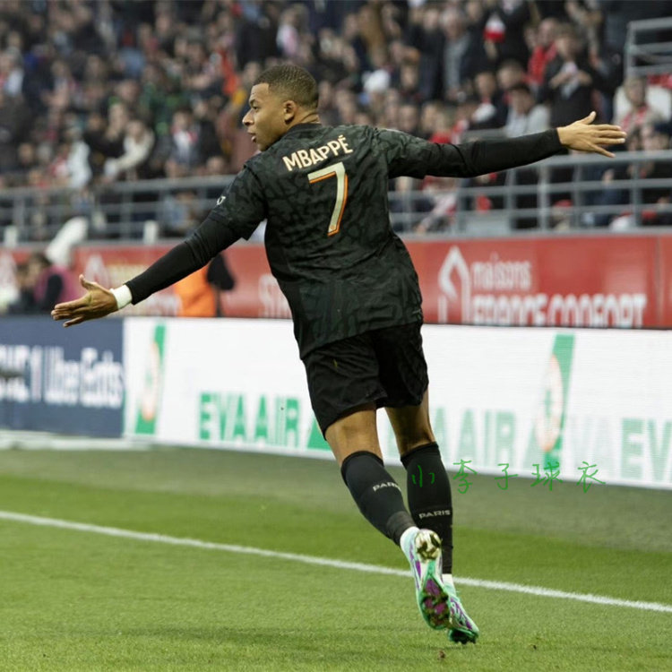 亲测~正品巴黎圣日耳曼球衣7号姆巴佩23-24第二客场欧冠10登贝莱足球