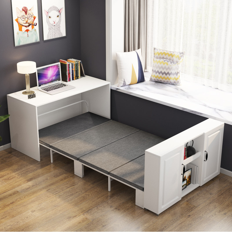 折叠单人午休现代多功能电脑桌户型隐形折叠床