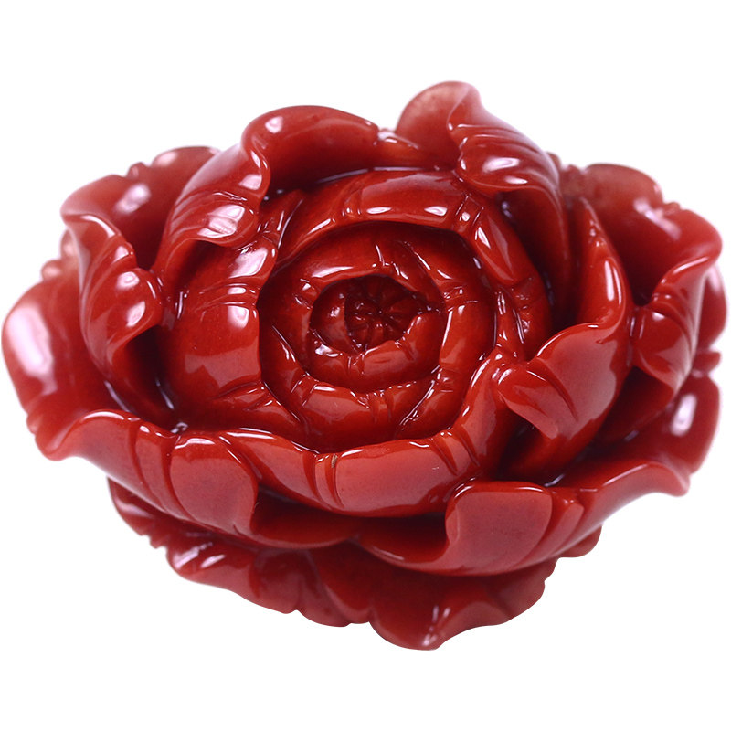 melinda梅林达南红玛瑙苏工雕刻牡丹花吊坠立体体雕项坠