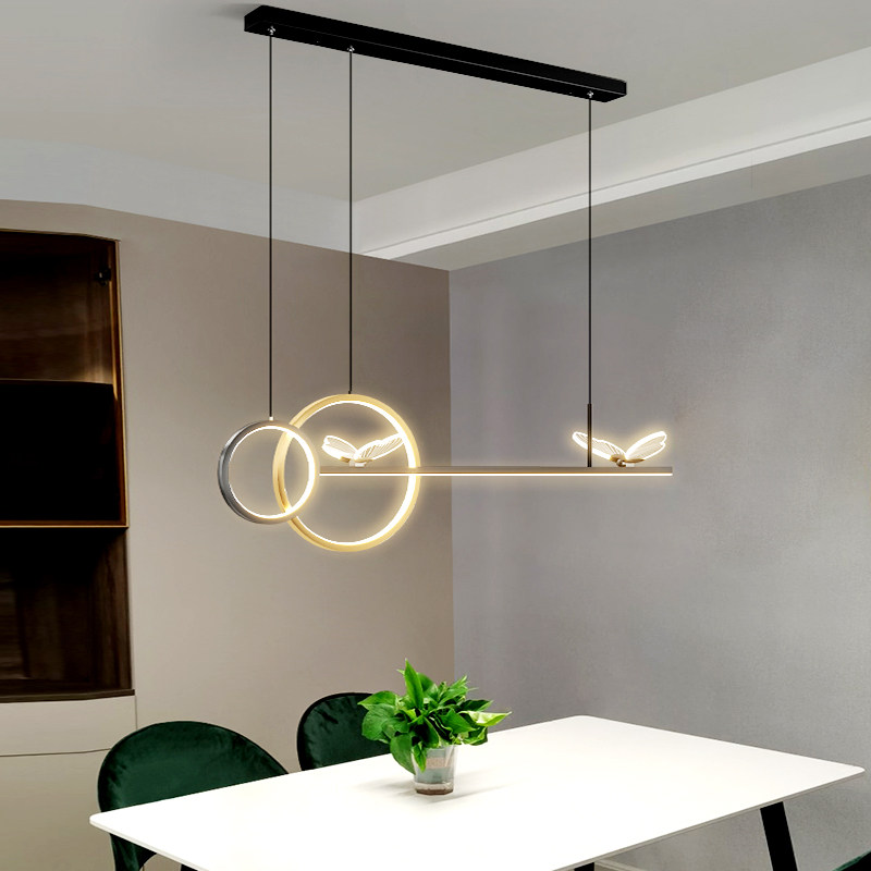 简约现代餐厅灯北欧led长条饭厅吊灯