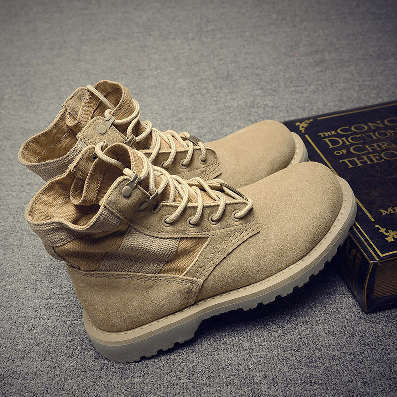 马丁靴男秋季复古英伦风沙漠靴男士大黄工装靴休闲户外百搭高帮鞋