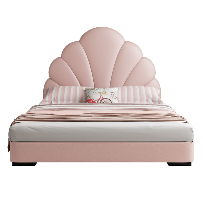 轻奢贝壳床儿童床女孩公主女童单人床创意少女儿童床