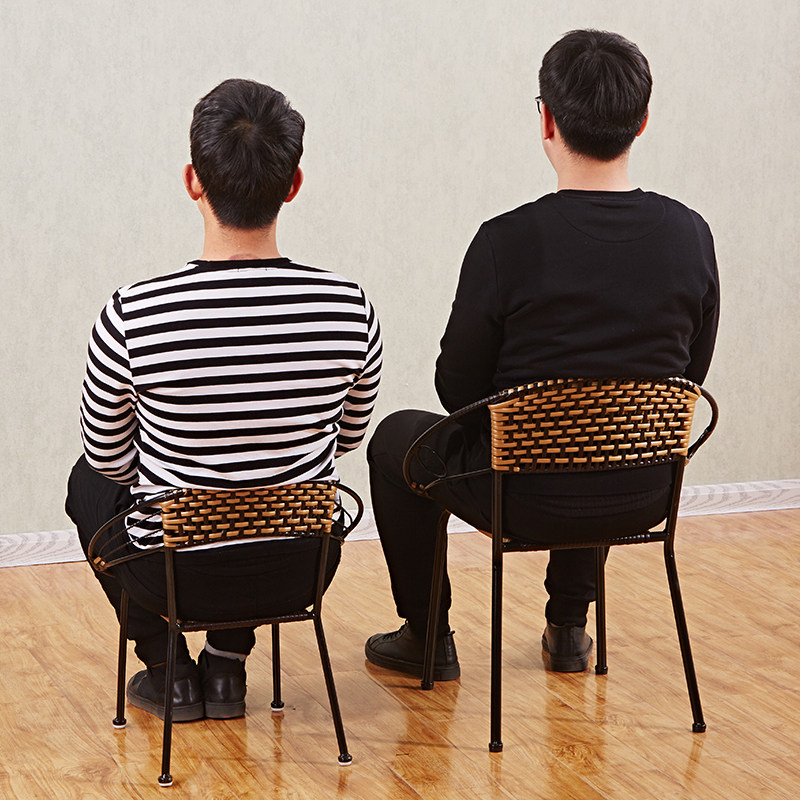 小藤椅子仿藤背靠椅儿童单人休闲阳台椅家用成人纯手工编织椅凳子