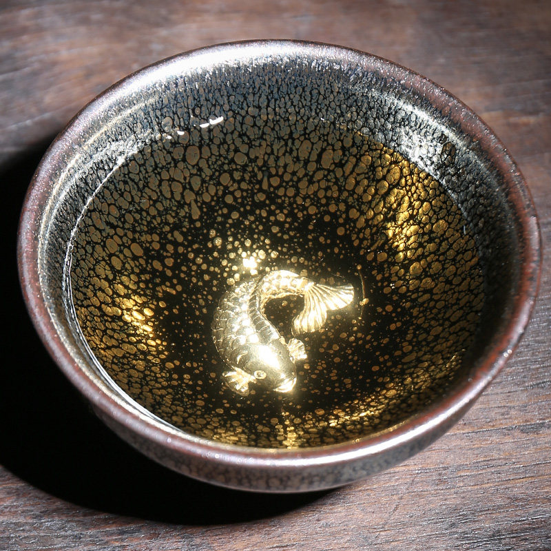 甲盏李甲栈油滴天目盏建盏银饰品茗主人茶杯