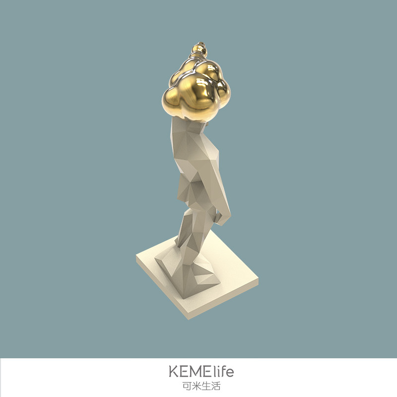 简约小鸡磕技大卫云朵雕塑创意现代家居饰品摆件摆件