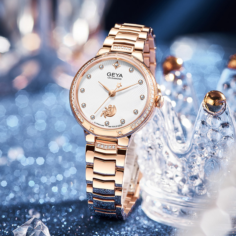 名牌geya格雅品牌手表石英表女款正品女名防水国产腕表