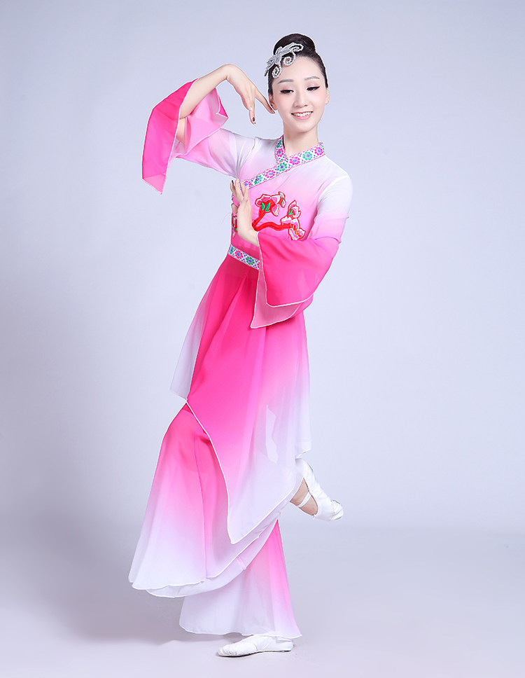 演出服扇子舞伞表演2021新款成人古典舞蹈服装民族服装