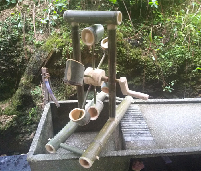 玩具水车小孩子玩水戏水手摇流水竹子水池竹编