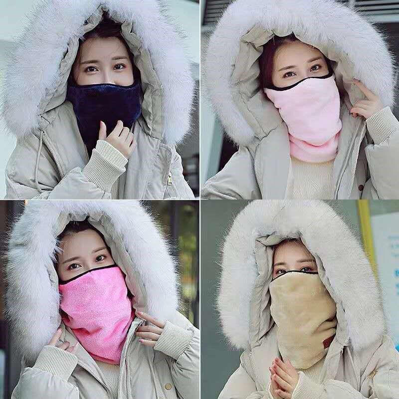 围脖女护颈领圈口罩围脖加绒秋冬季女保暖防寒防灰尘透气防风
