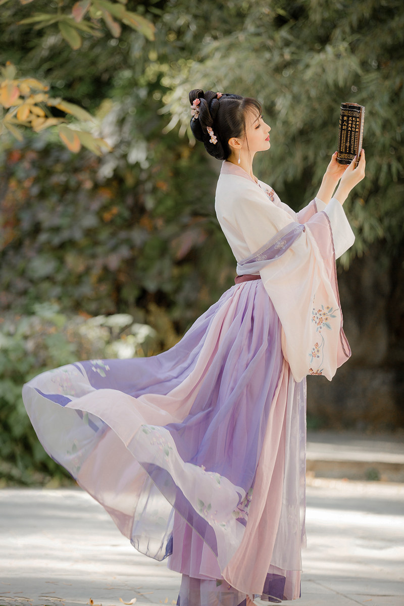 无尽夏汉服女交领襦裙渐变色原创正品齐腰飘逸超仙樱花中国风古装 - 