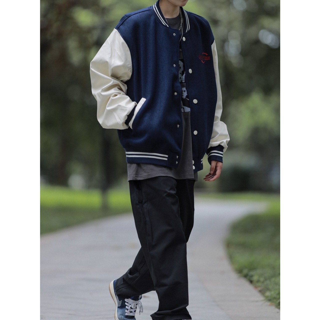 Nobodyknows美式男女夹克棒球服街头撞色宽松嘻哈潮牌ins复古外套