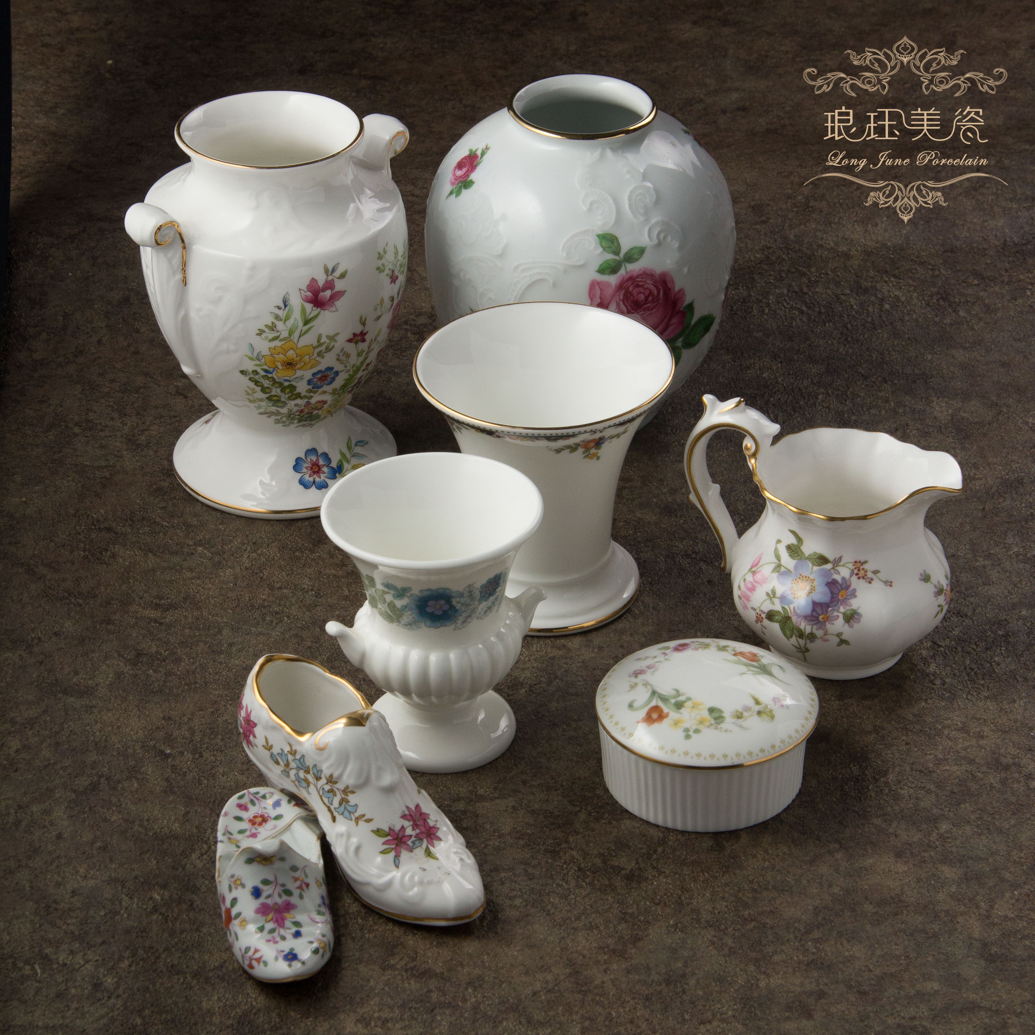 琅珏中古vintage英国骨瓷wedgwood多款装饰品首饰盒花瓶摆件