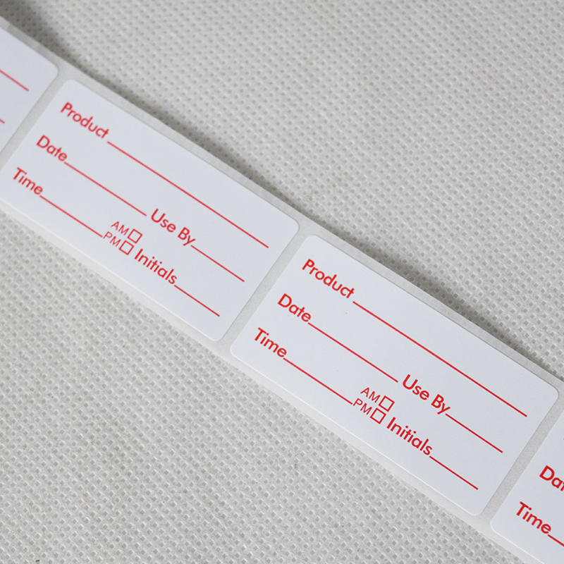 食堂酒店英文版食品名称留样解冻标签不干胶 生产日期保质期贴纸