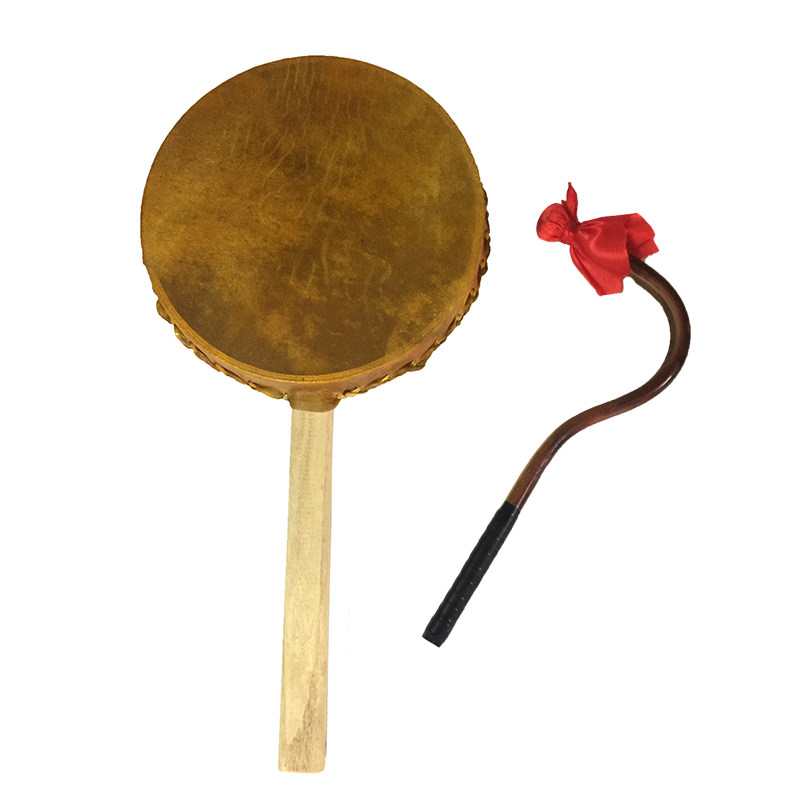 民族舞蹈用品道具成人藏族舞蹈鼓热巴鼓牛皮大鼓彩绘秧歌鼓扇子鼓