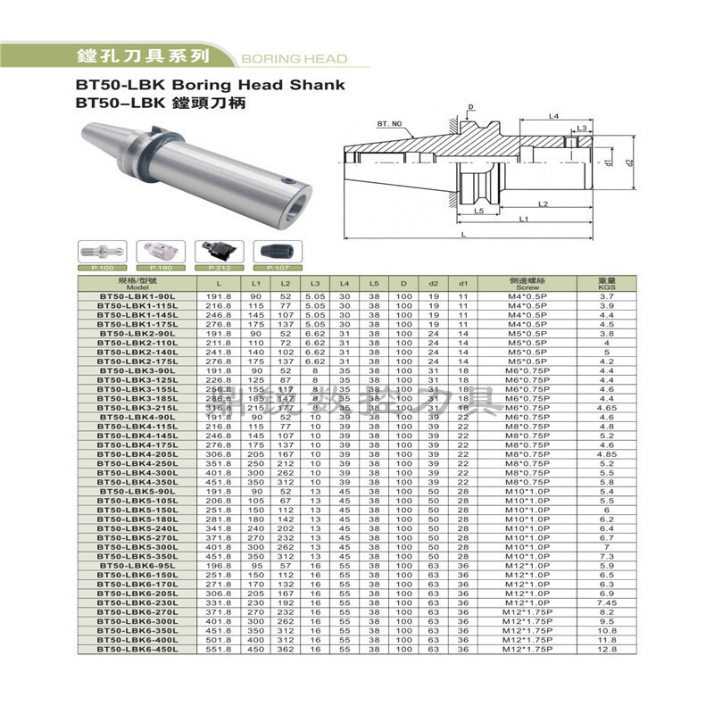 刀柄高精度镗头镗刀bt50-lbk1lbk2lbk3lbk4lbk5lbk6其他机械五金(新)