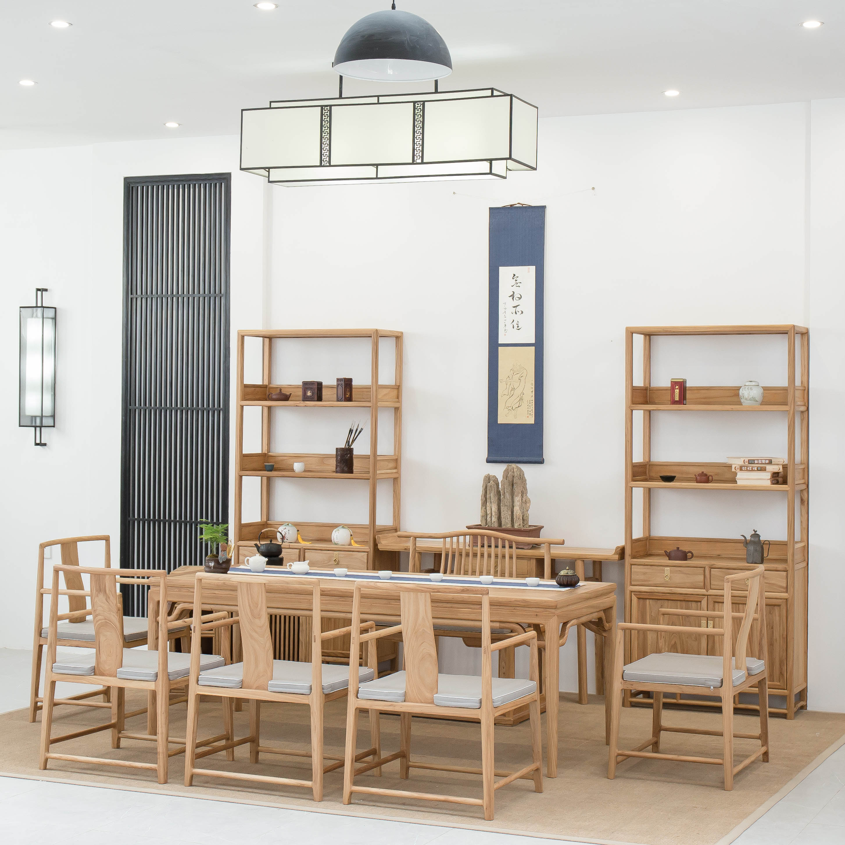 茶桌椅组合 老榆木茶桌实木明式禅意茶台茶几 新中式茶桌茶室家具