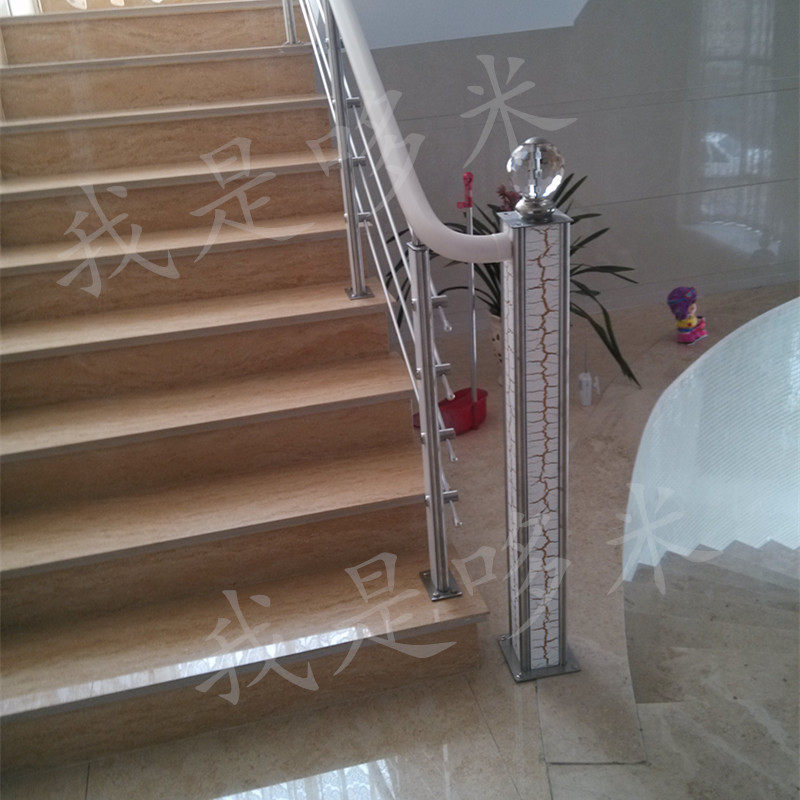 哆米楼梯304不锈钢立柱挂玻璃免打孔卡槽立柱楼梯扶手阳台护栏