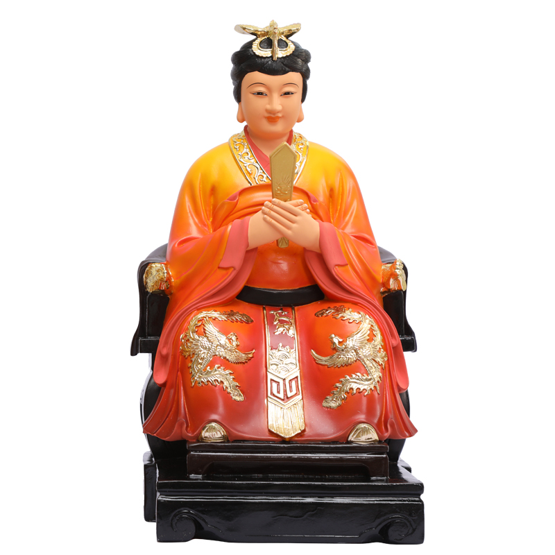 泰山寺庙居家供奉娘娘圣母神像碧霞元树脂手画装饰摆件