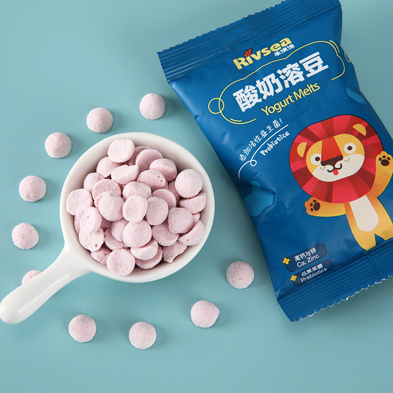 泱泱酸奶豆宝宝零食钙锌益生水果豆豆儿童辅食溶溶豆
