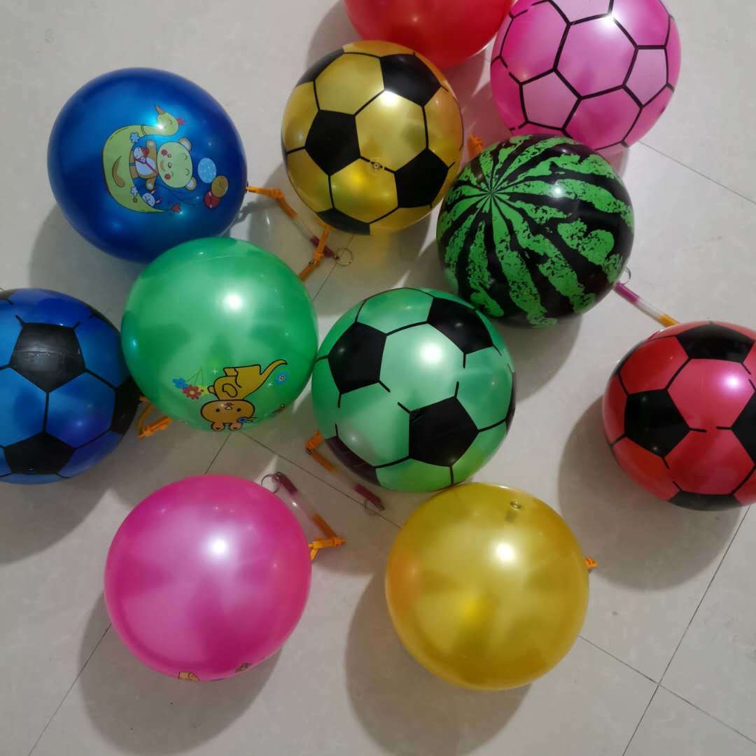 大号儿童充气玩具弹力链子吊球卡通足球球类玩具