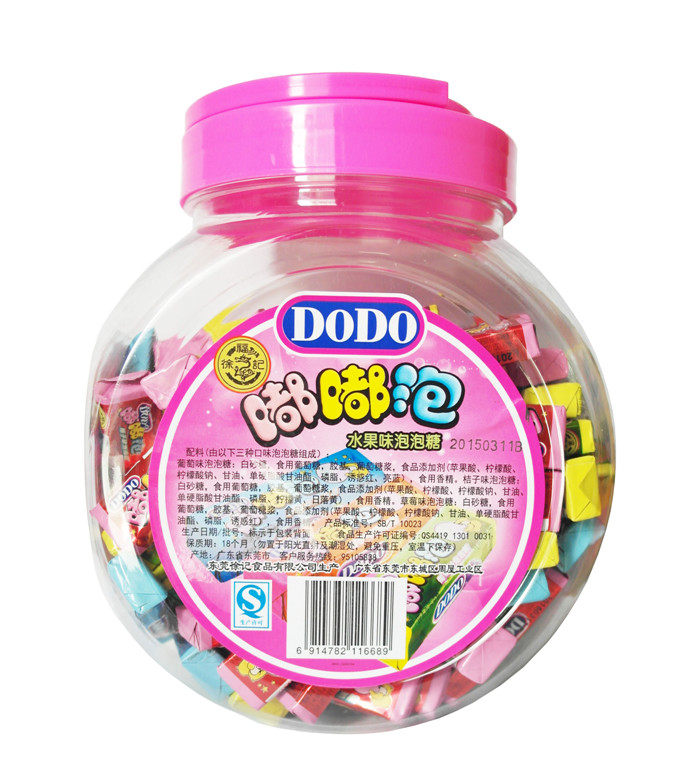 徐福记dodo嘟嘟900g9克100条水果果味泡泡糖综合口香糖