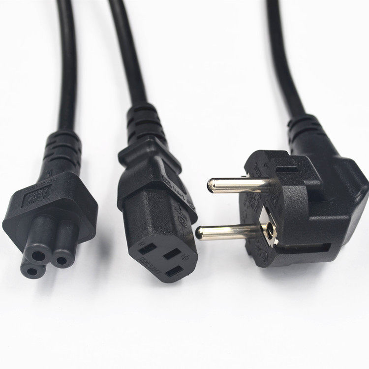 欧规德标一转iec320c5c13梅花电源线字尾通电电源线