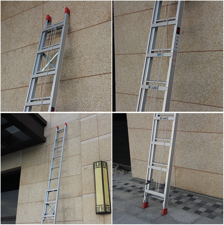 大连华峰单面伸缩梯子一字升降工程梯5 6 7 8 m 米铝合金拉梯直梯
