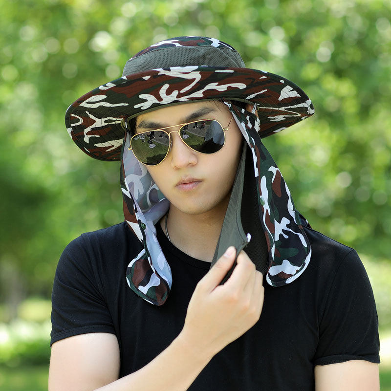 钓鱼帽子遮阳帽夏季防晒可拆太阳帽透气渔夫帽女帽子