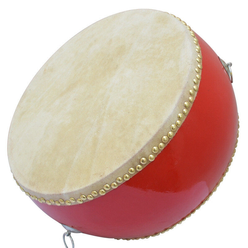 牛皮威风14寸鼓扁战鼓红鼓14尺锣鼓队鼓舞台堂鼓