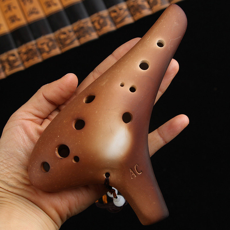 12孔中音调陶乐器普及型素烧款儿童学生初学入门陶笛