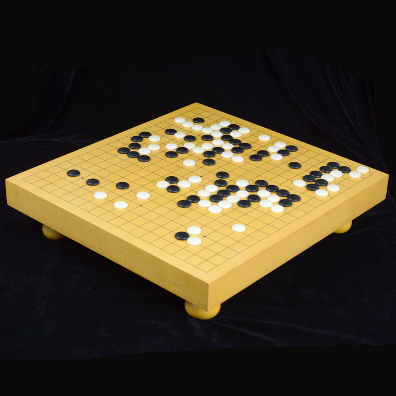 围棋棋盘5公分新榧木拼接棋桌中式棋具实木棋墩围棋