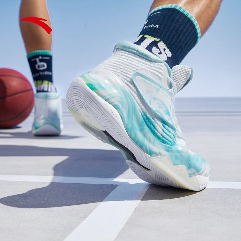 安踏汤普森kt6low泼墨运动鞋2021冬季官网旗舰耐磨专业篮球鞋男