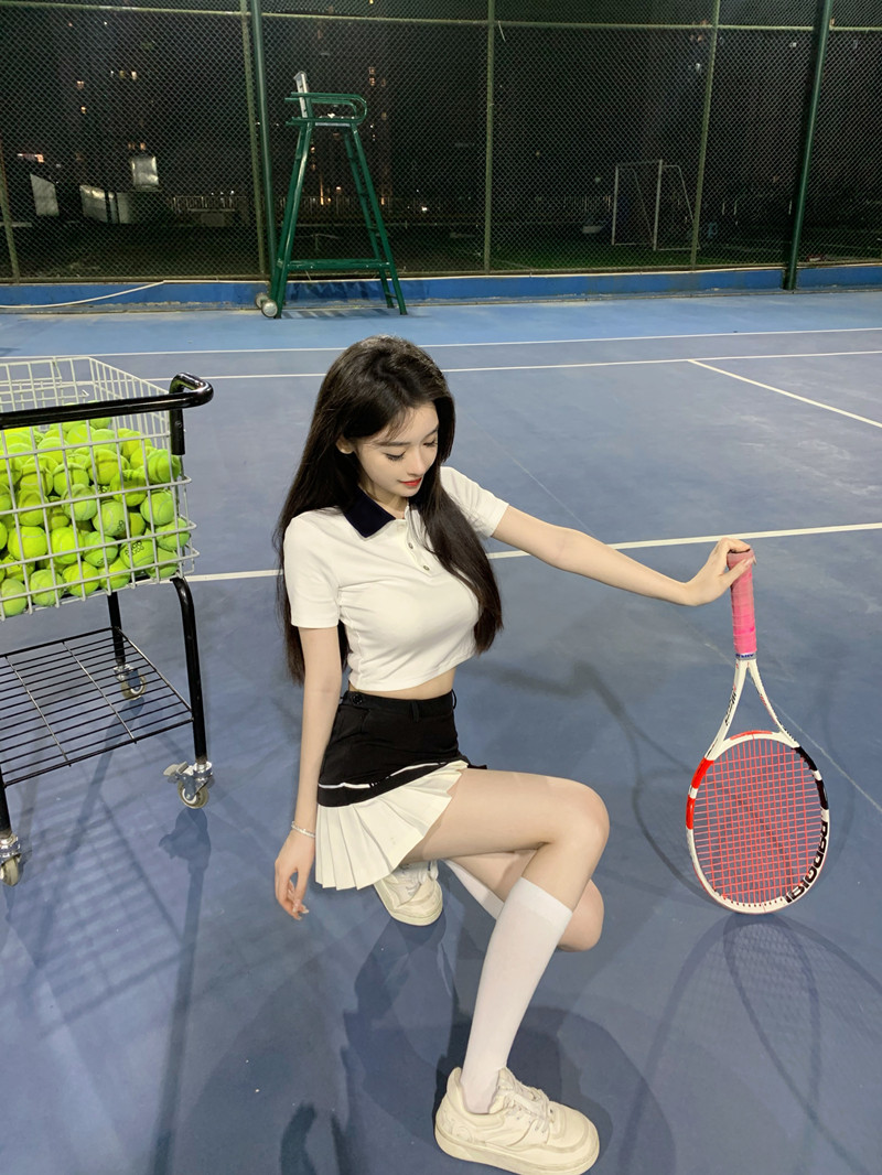 套装chu小初校花妹妹网球运动休闲短袖两件时尚套装