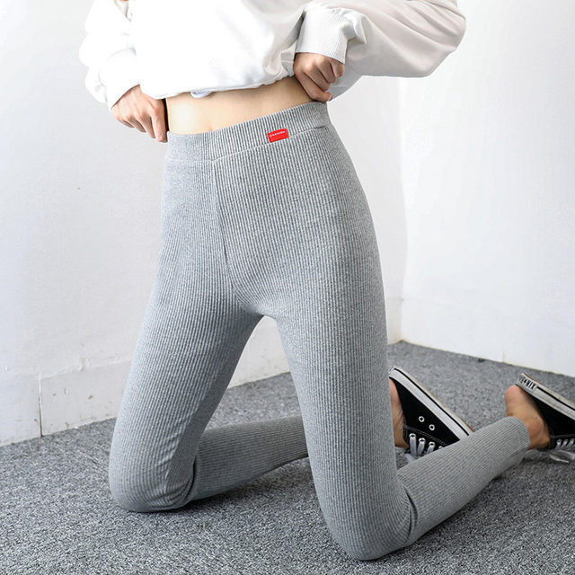 Lengthened leggings women's tall spring, autumn and winter thin section, outer wear high waist thinner threaded cotton trousers plus velvet thickening Lengthened leggings women's tall spring, autumn and winter thin section, outer wear high waist thinner threaded cotton trousers plus velvet thickening